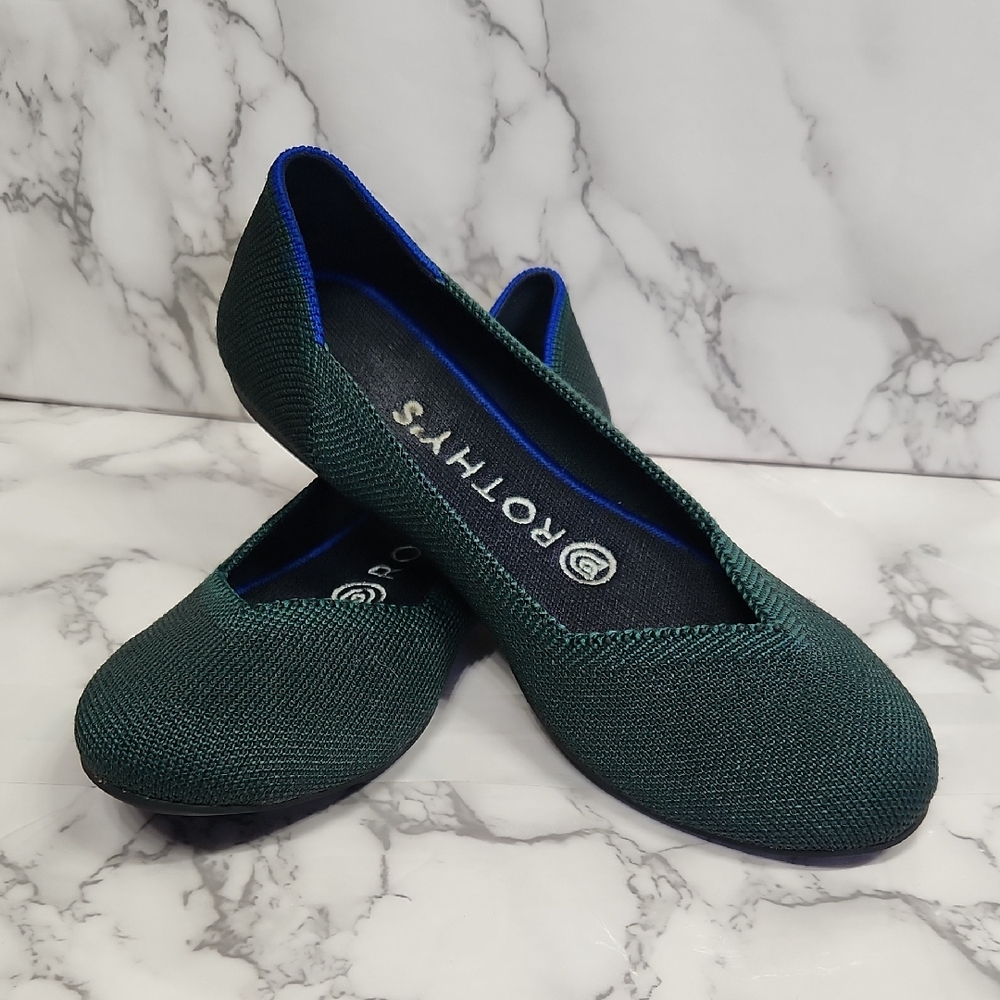 Rothy's Women's Dark Green and Blue Flats
